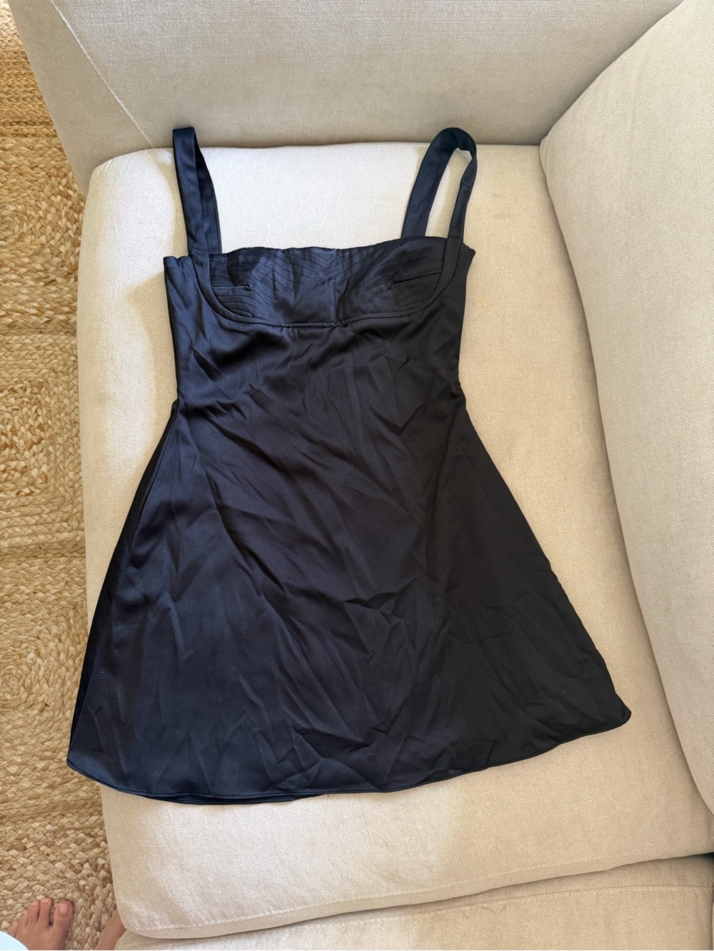 House of CB Kara Black Satin Mini Dress